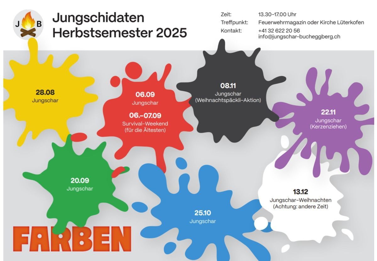 Jungschar Bucheggberg - Quartalsplan Sommer-Weihnachten